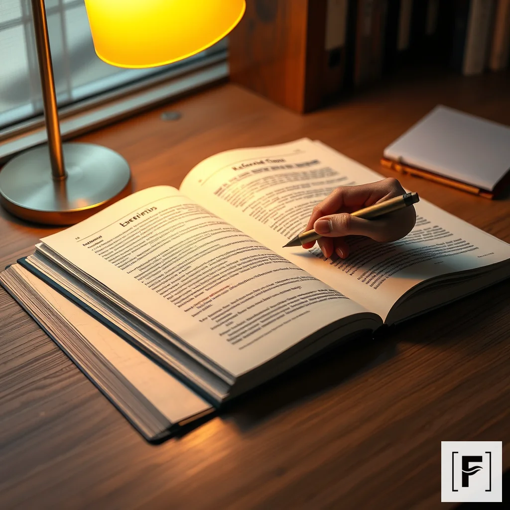 Macro view of a researcher highlighting precise source citations in an academic medical journal.