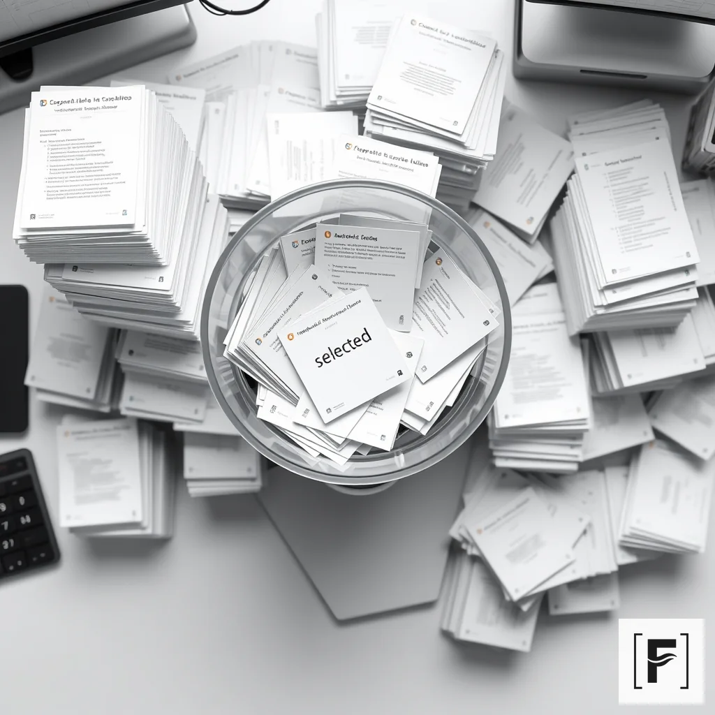 A researcher efficiently sorting and filtering a large volume of research abstracts.